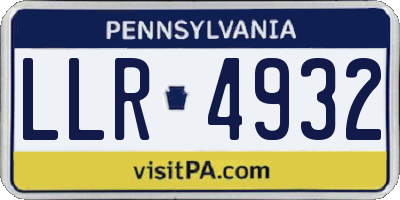 PA license plate LLR4932