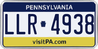 PA license plate LLR4938