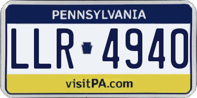 PA license plate LLR4940