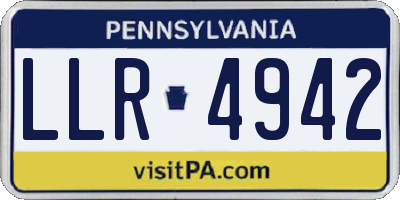 PA license plate LLR4942