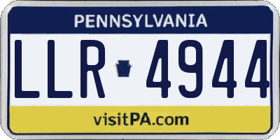 PA license plate LLR4944