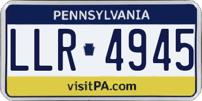 PA license plate LLR4945