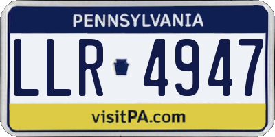 PA license plate LLR4947
