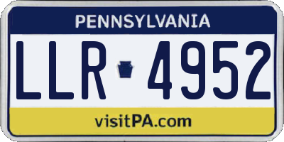 PA license plate LLR4952