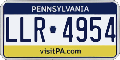PA license plate LLR4954