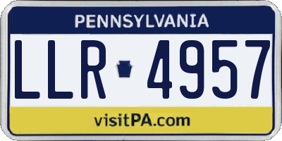PA license plate LLR4957
