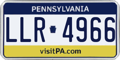 PA license plate LLR4966