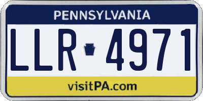 PA license plate LLR4971