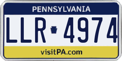 PA license plate LLR4974