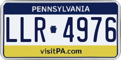 PA license plate LLR4976