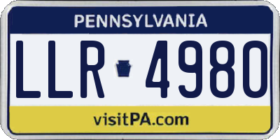 PA license plate LLR4980