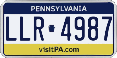 PA license plate LLR4987