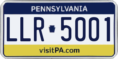PA license plate LLR5001