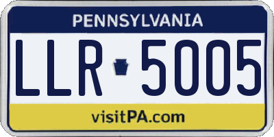 PA license plate LLR5005