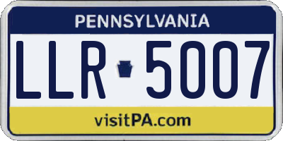 PA license plate LLR5007