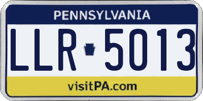 PA license plate LLR5013