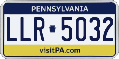 PA license plate LLR5032
