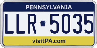 PA license plate LLR5035