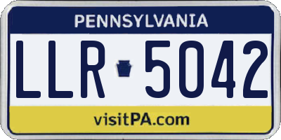 PA license plate LLR5042