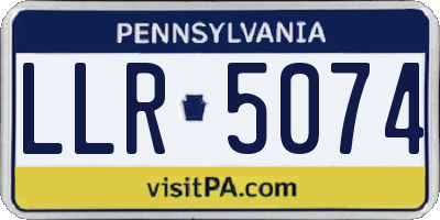 PA license plate LLR5074
