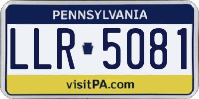 PA license plate LLR5081