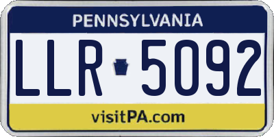 PA license plate LLR5092