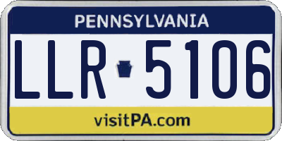 PA license plate LLR5106