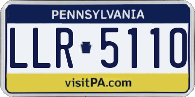 PA license plate LLR5110
