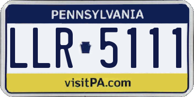 PA license plate LLR5111