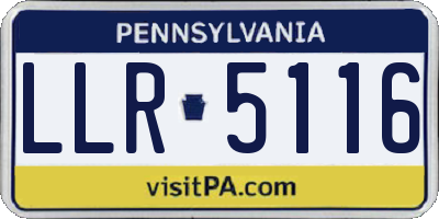 PA license plate LLR5116