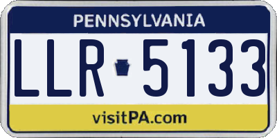 PA license plate LLR5133