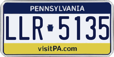 PA license plate LLR5135