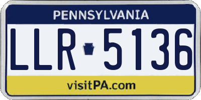 PA license plate LLR5136