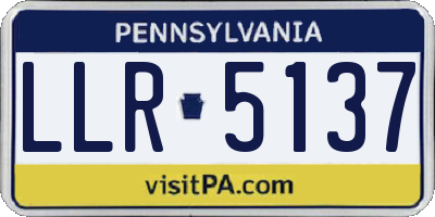 PA license plate LLR5137