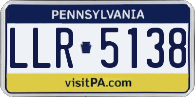PA license plate LLR5138