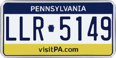PA license plate LLR5149