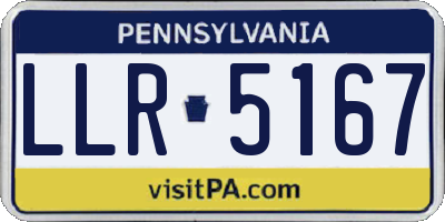 PA license plate LLR5167