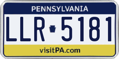 PA license plate LLR5181