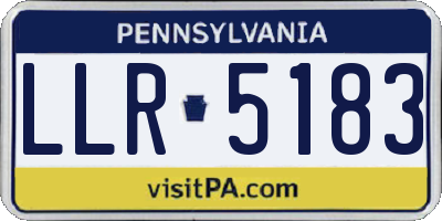PA license plate LLR5183
