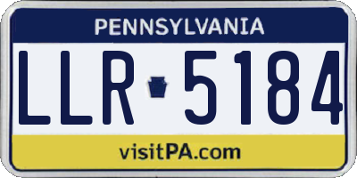 PA license plate LLR5184
