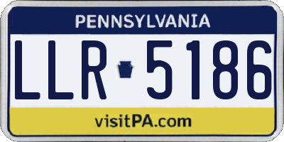PA license plate LLR5186