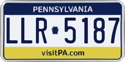 PA license plate LLR5187