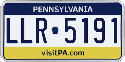 PA license plate LLR5191
