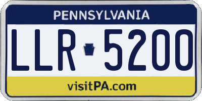 PA license plate LLR5200
