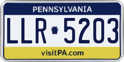 PA license plate LLR5203