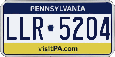 PA license plate LLR5204