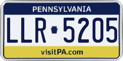PA license plate LLR5205