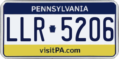PA license plate LLR5206
