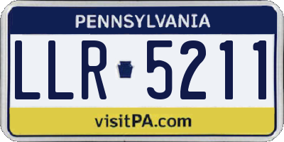 PA license plate LLR5211