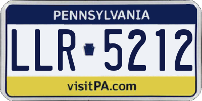 PA license plate LLR5212